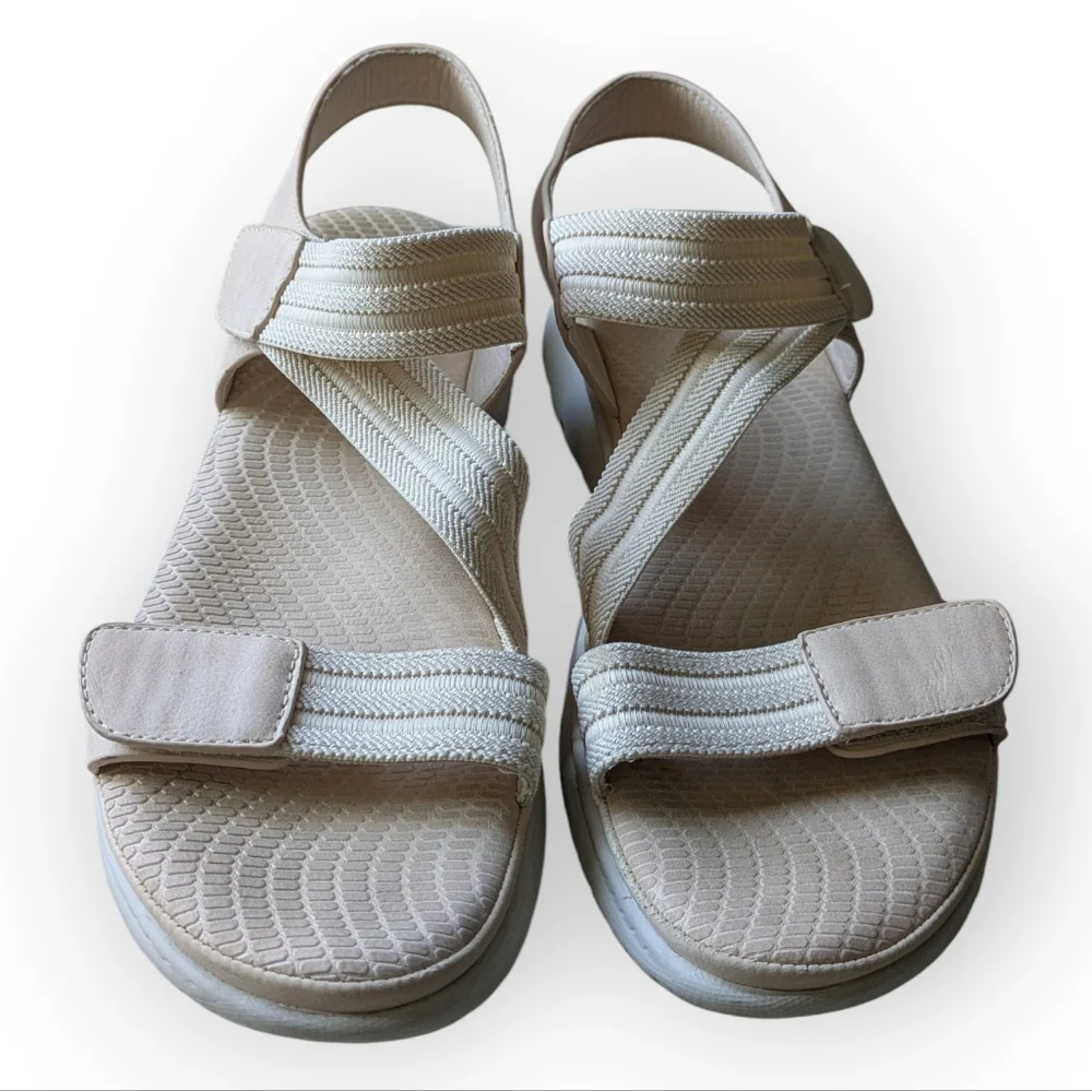 Stefania Italy Beige Adjustable Strap Comfort Walking Sandals Women's 38 US 7.5